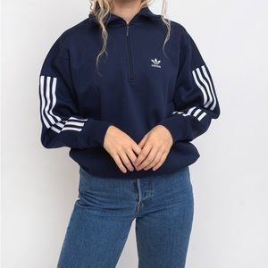 Adidas Navy Quarter Zip Size Small